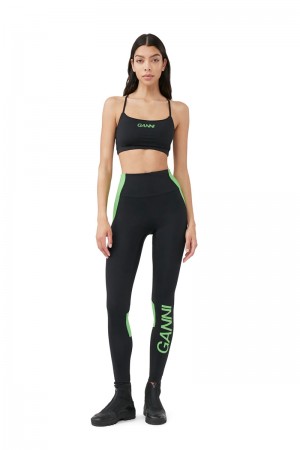 Ganni Active Ultra High Taille Leggings Schwarz | ITAXZ2176