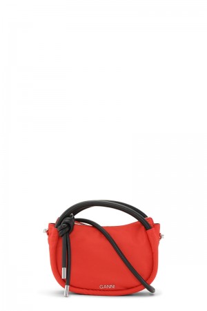 Ganni Knot Mini Shoulder bag Rot | PYUBE8035