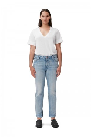 Ganni Kompfort Stretch Beksi Jeans Hellblau | ARHYT7302