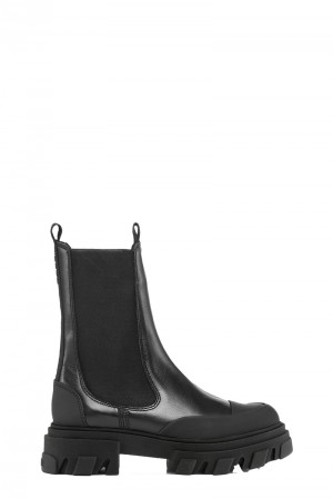 Ganni Mid Chelsea Stiefel Schwarz | HVFZG7820