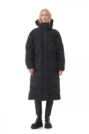 Ganni Oversized Soft Puffer Mäntel Schwarz | KPSBL8916