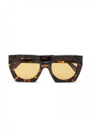 Ganni Oversized Sonnenbrille Braun | FWMHQ9701