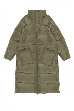 Ganni Oversized Tech Puffer Mäntel Olivgrün | AKTQL3257