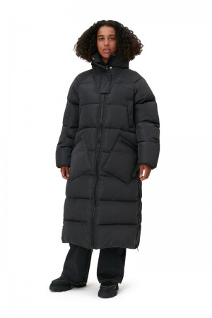 Ganni Oversized Tech Puffer Mäntel Schwarz | FHBTL2615