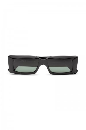 Ganni Rectangular Sonnenbrille Schwarz | HZQJS3275