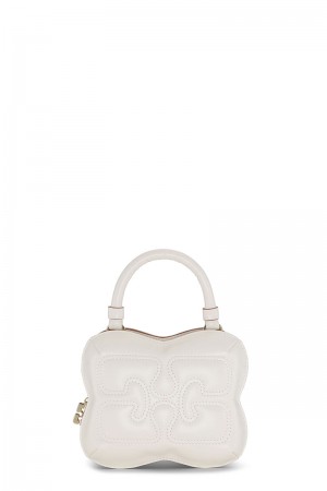 Ganni Small Butterfly Crossbody Tasche Weiß | HDOXP9836