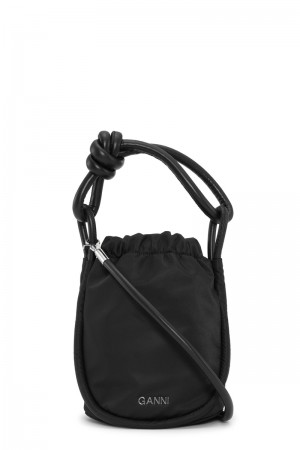 Ganni Small Knot Bucket Shoulder bag Schwarz | PZTCM6913