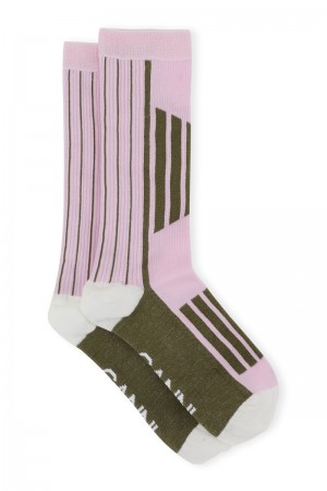 Ganni Sportliche Socken Helllila | ZRNXH6190