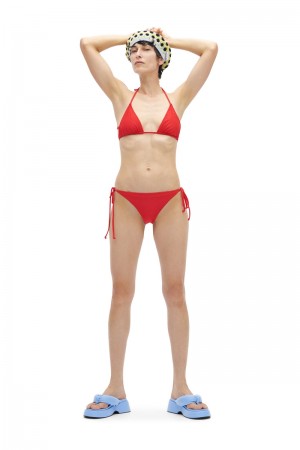 Ganni String Bikini Bottom Bademode Rot | PJEKV9361