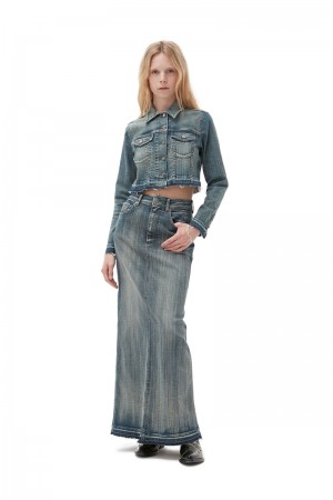 Ganni Tint Edge Denim GolfSkirts Waschen | XRZEB7825