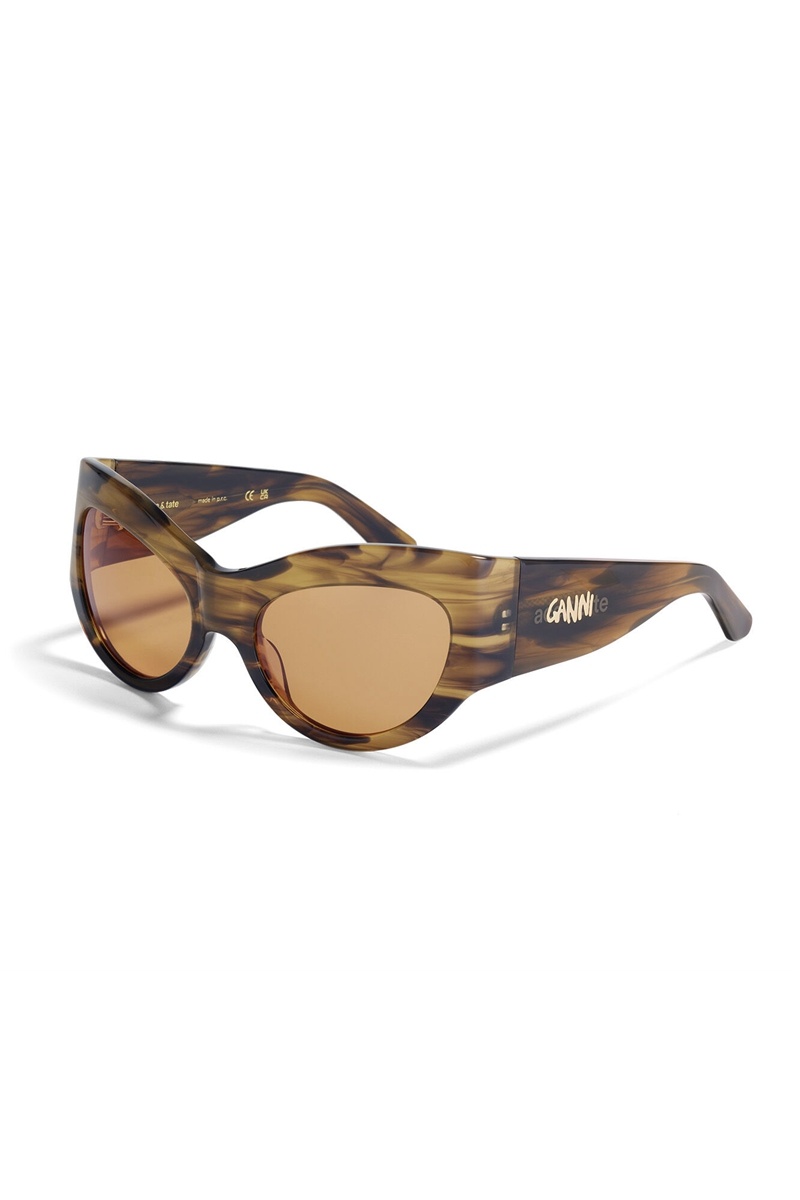 Ganni ACE & TATE TRIXIE Sonnenbrille Braun | CGOQM1769