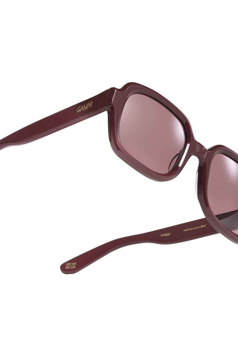 Ganni ACE & TATE TWIGGY Sonnenbrille Bordeaux | WPCMQ4157