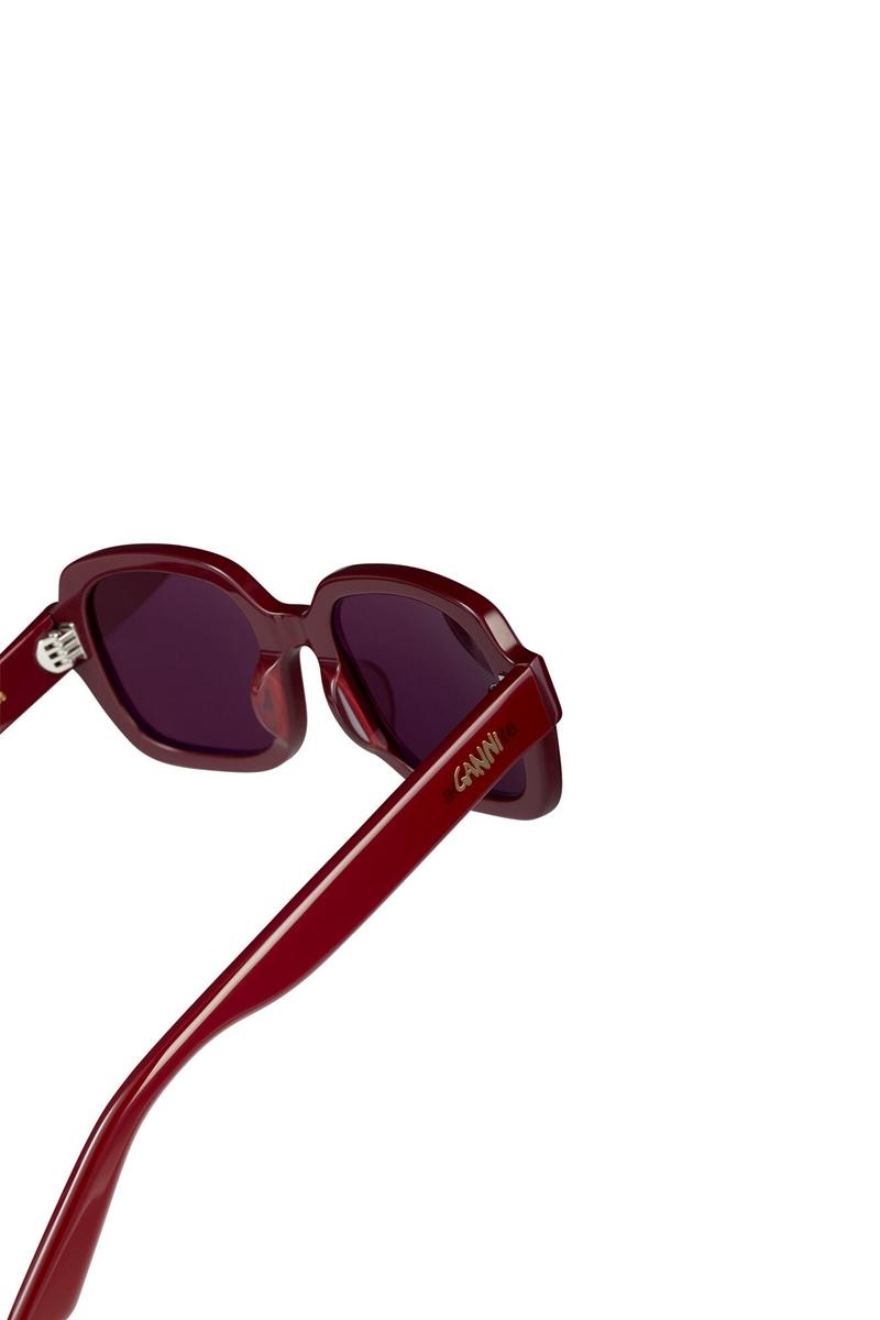 Ganni ACE & TATE TWIGGY Sonnenbrille Bordeaux | WPCMQ4157