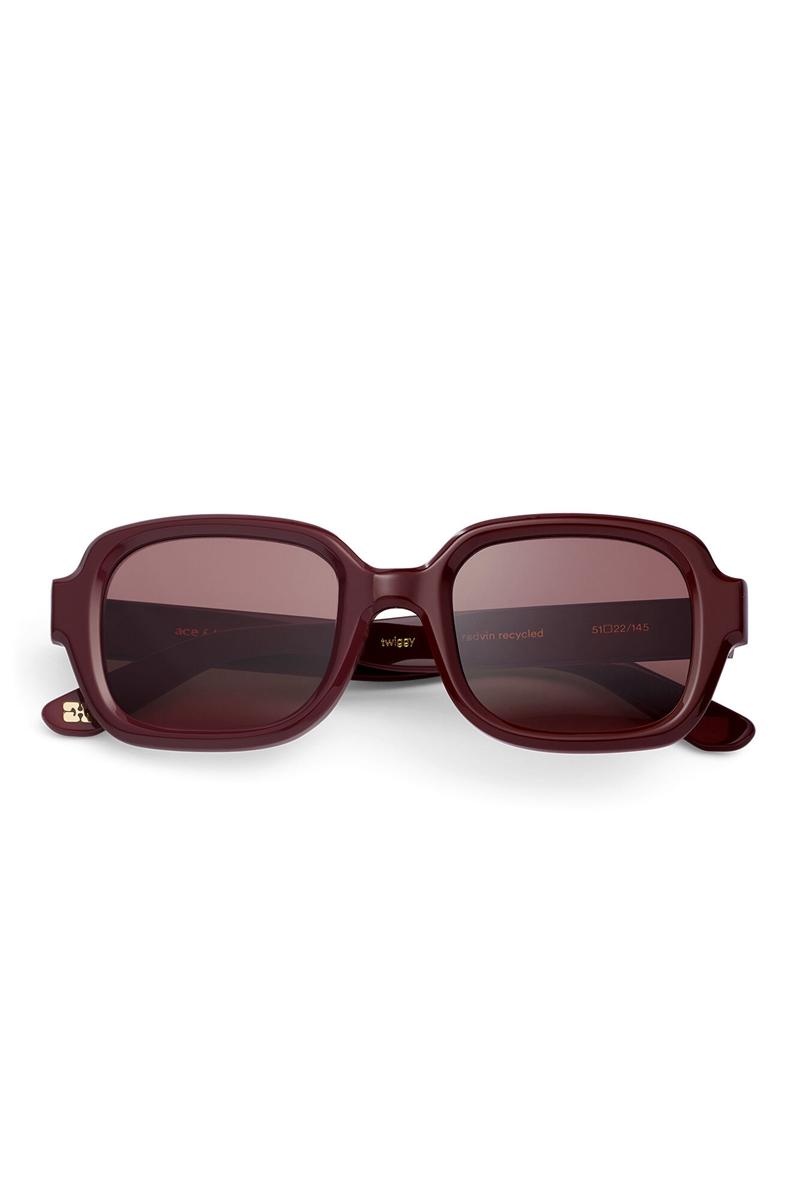 Ganni ACE & TATE TWIGGY Sonnenbrille Bordeaux | WPCMQ4157