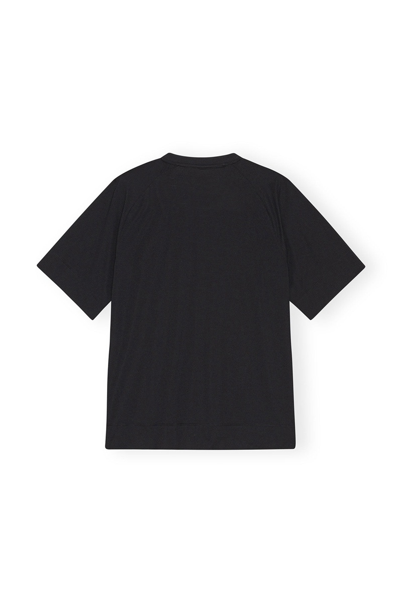 Ganni Active Mesh T-shirts Schwarz | BNLYZ8465