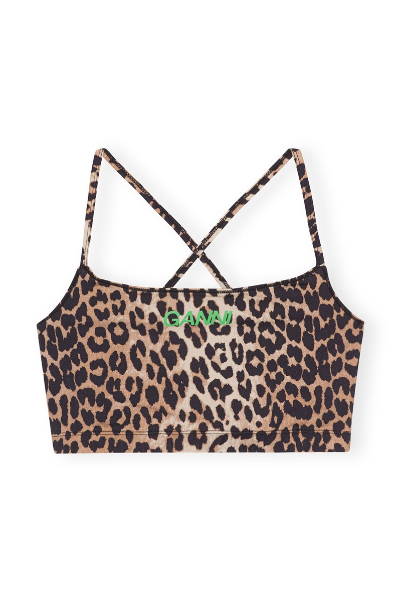 Ganni Active Riemen Oberteile Leopard | UFPRY1083