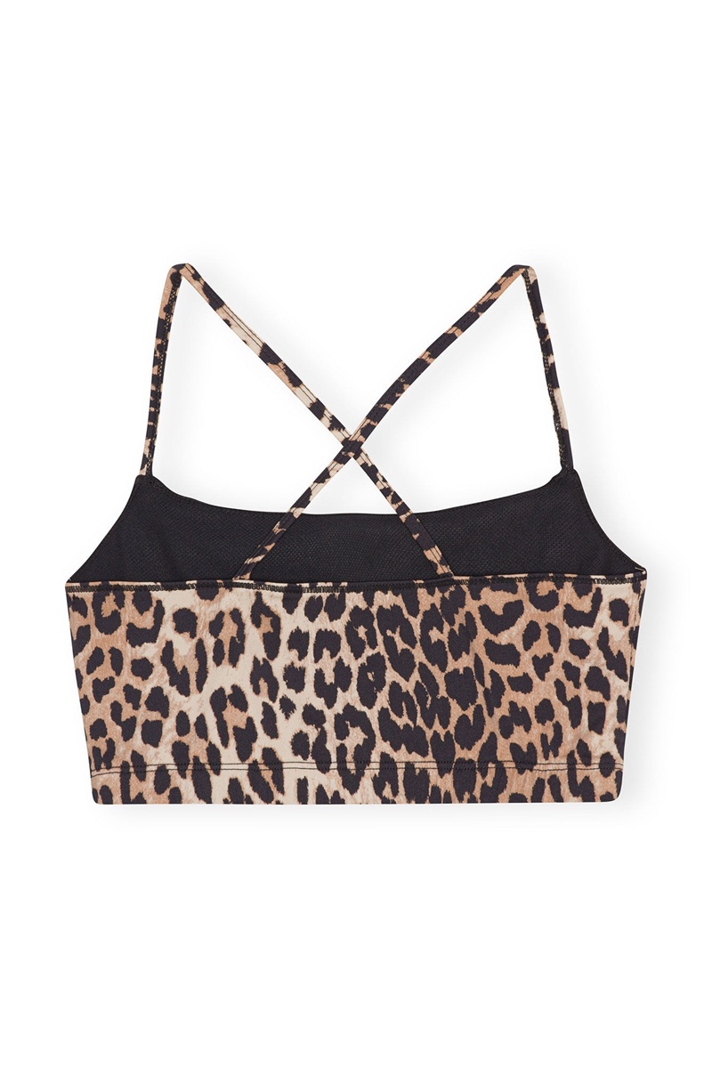 Ganni Active Riemen Oberteile Leopard | UFPRY1083