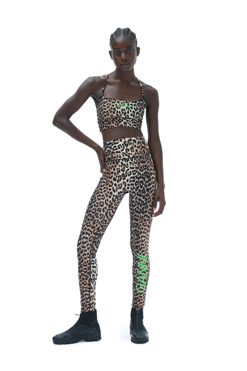 Ganni Active Ultra High Taille Leggings Leopard | GMPDX0837