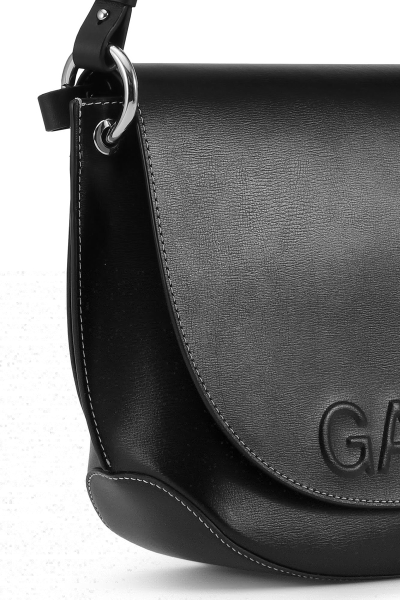 Ganni Banner Large Satteltaschen Schwarz | ITKEA0546