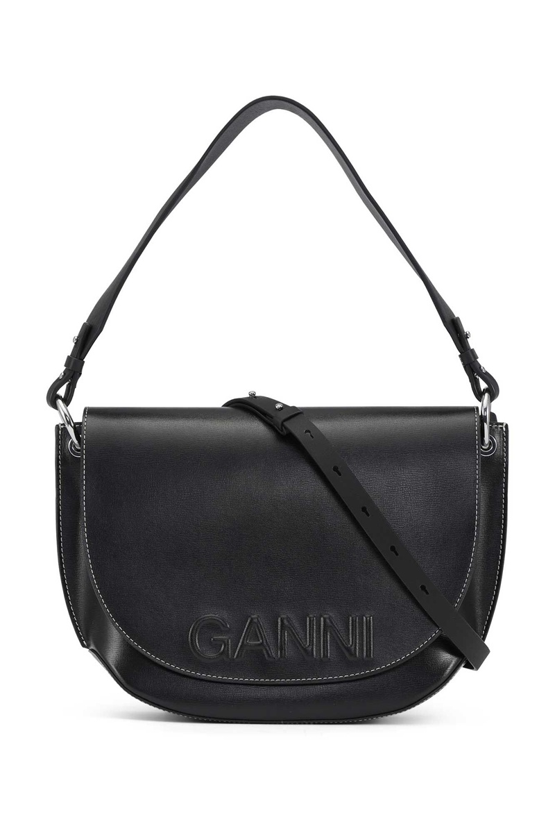 Ganni Banner Large Satteltaschen Schwarz | ITKEA0546