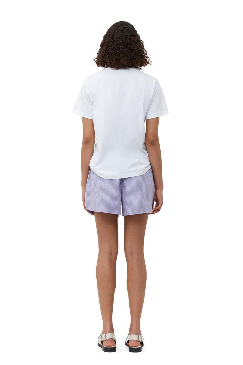 Ganni Basic Jersey Camp Tree T-shirts Weiß | QVCWL9052