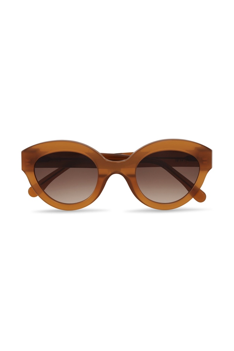 Ganni Biodegradable Acetate Chunky Round Sonnenbrille Braun | ZBMGD8231