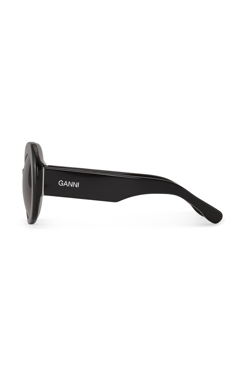 Ganni Biodegradable Acetate Oversized Retro Sonnenbrille Schwarz | KQGJI8547