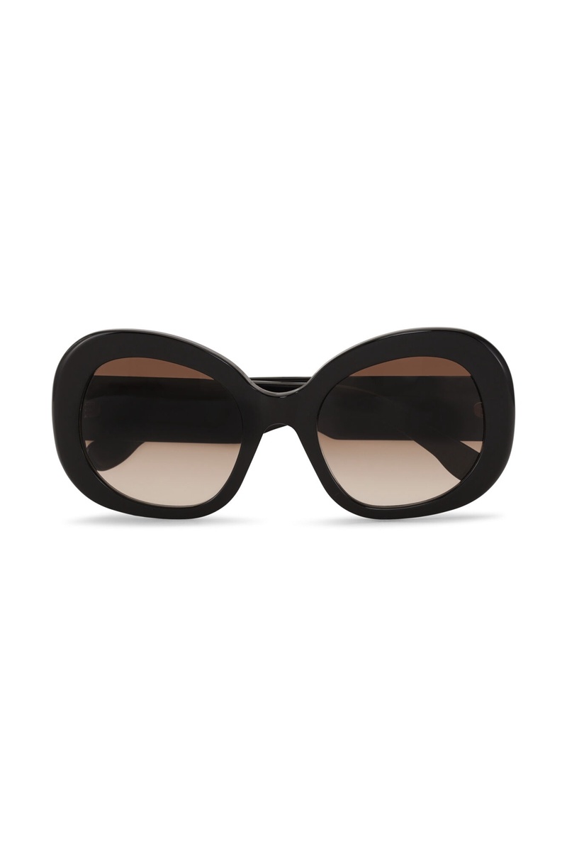 Ganni Biodegradable Acetate Oversized Retro Sonnenbrille Schwarz | KQGJI8547