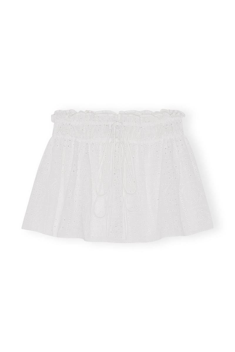 Ganni Broderie Anglaise Mini Bademode Weiß | KCDNP9168