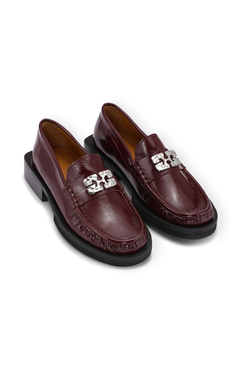 Ganni Butterfly Logo Halbschuhe Bordeaux | OFGEC0631