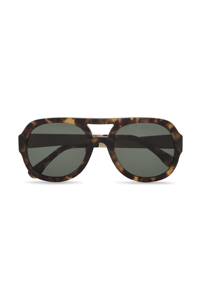 Ganni Chunky Aviator Sonnenbrille Schwarz Braun | BVMRJ7159