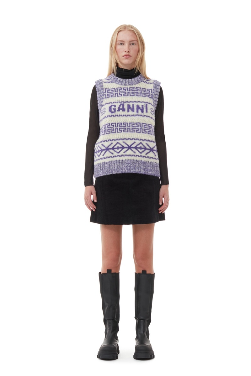 Ganni Corduroy Mini GolfSkirts Schwarz | KXULA5610