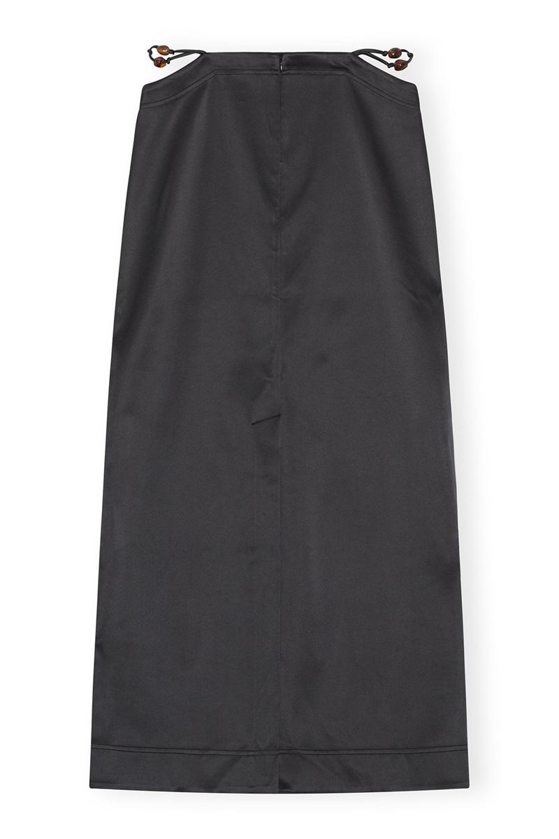 Ganni Double Satin GolfSkirts Schwarz | OZUYF9417