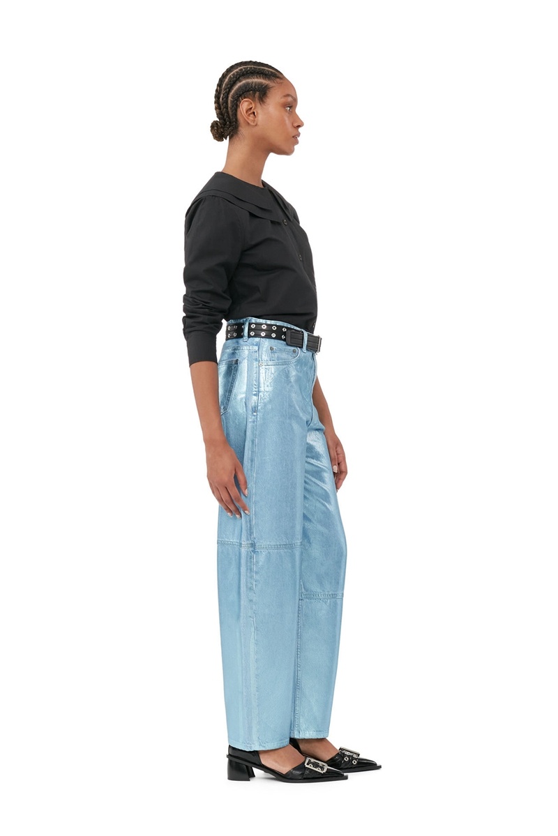 Ganni Foil Stary Jeans Hellblau | GIZAH7651