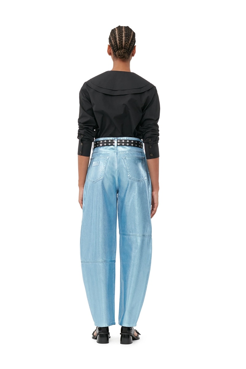 Ganni Foil Stary Jeans Hellblau | GIZAH7651