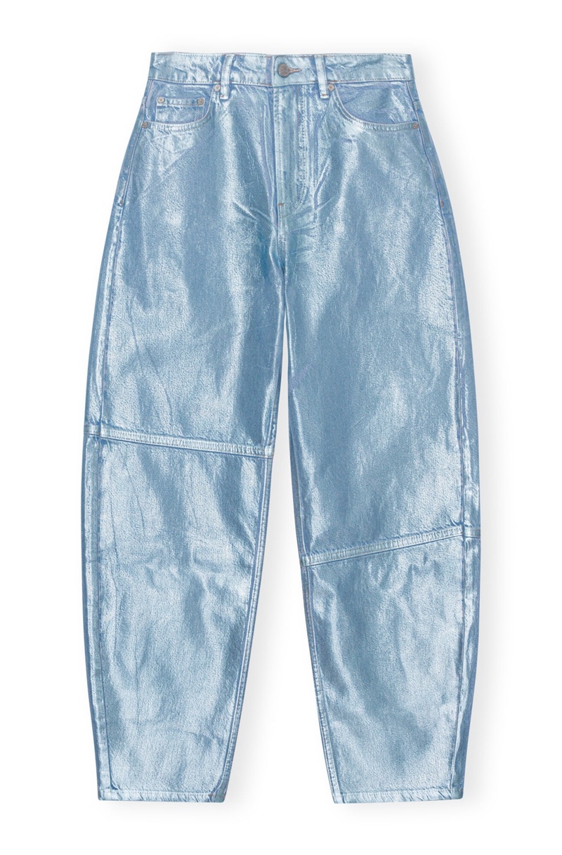 Ganni Foil Stary Jeans Hellblau | GIZAH7651