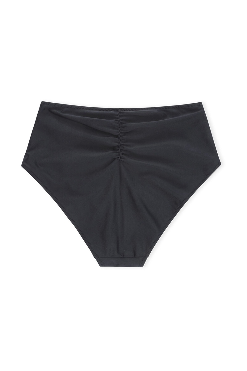 Ganni High-Rise Bikini Bottom Bademode Schwarz | UMQXZ0321