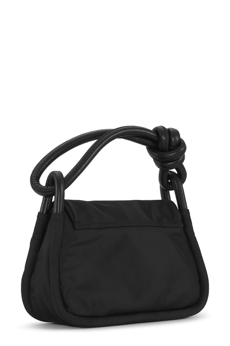 Ganni Knot Flap Over Shoulder bag Schwarz | VKNDB3472