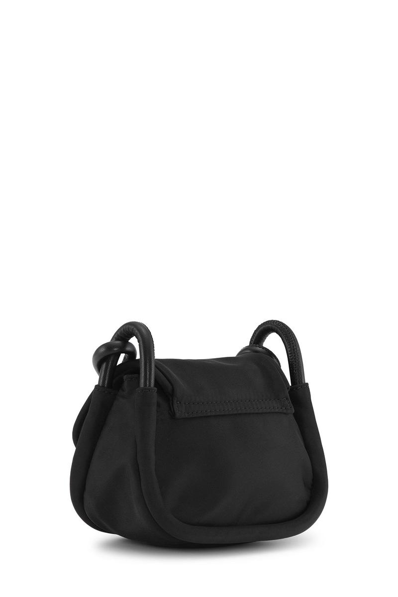 Ganni Knot Mini Flap Over Shoulder bag Schwarz | LAVJN6710