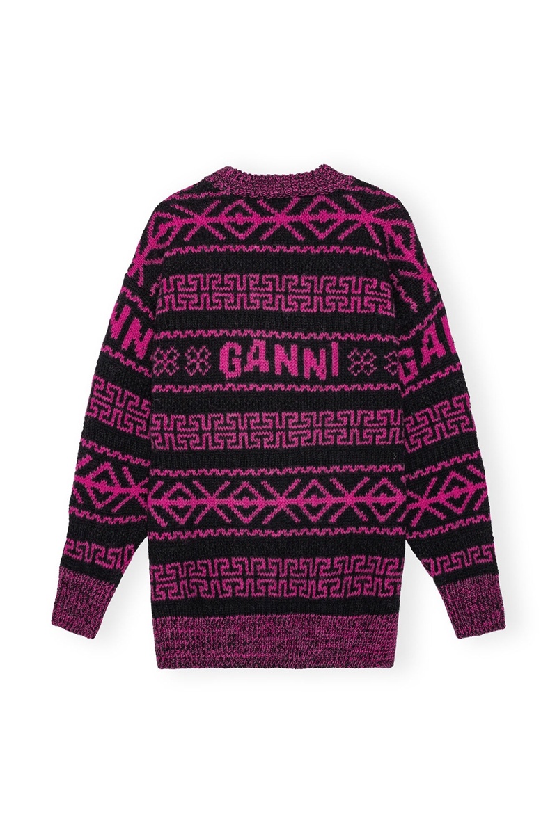 Ganni Lambswool Pullover Oberteile Blumen | FNAOE5193