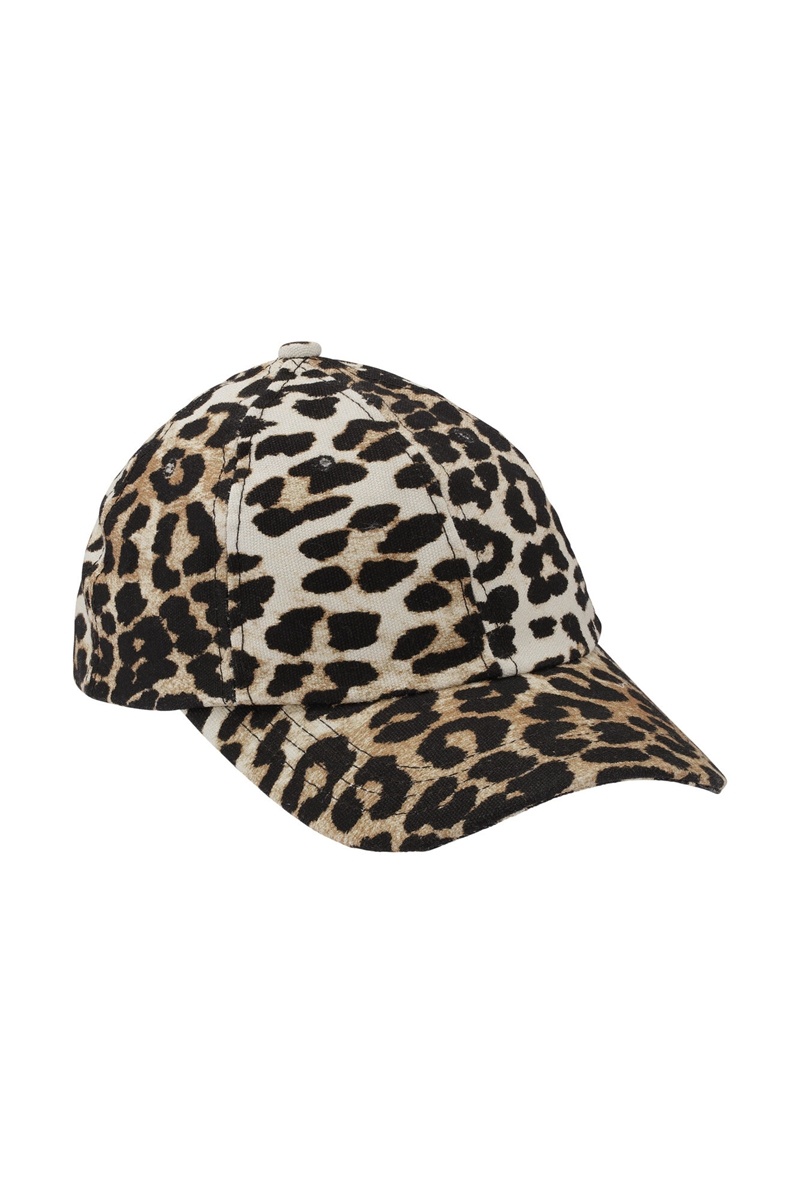 Ganni Leopard Canvas Hüte Leopard | VISMA1069