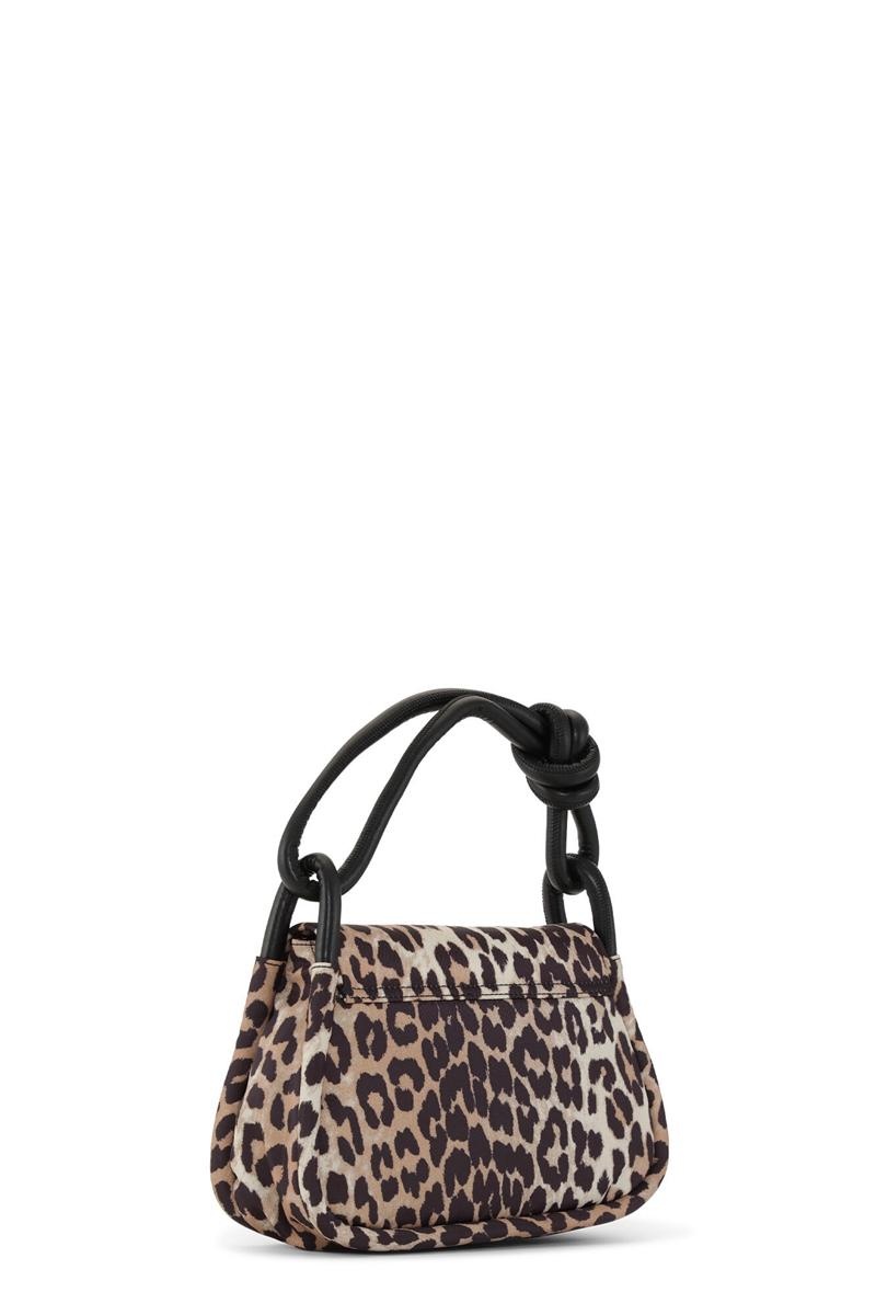 Ganni Leopard Knot Flap Over Shoulder bag Leopard | IOPSE7031