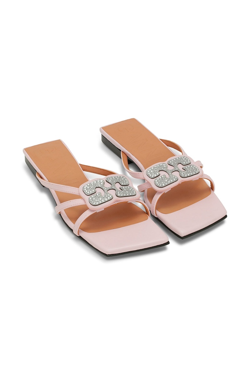 Ganni Lilac Butterfly Strass Flat Helllila | VYJWL2569