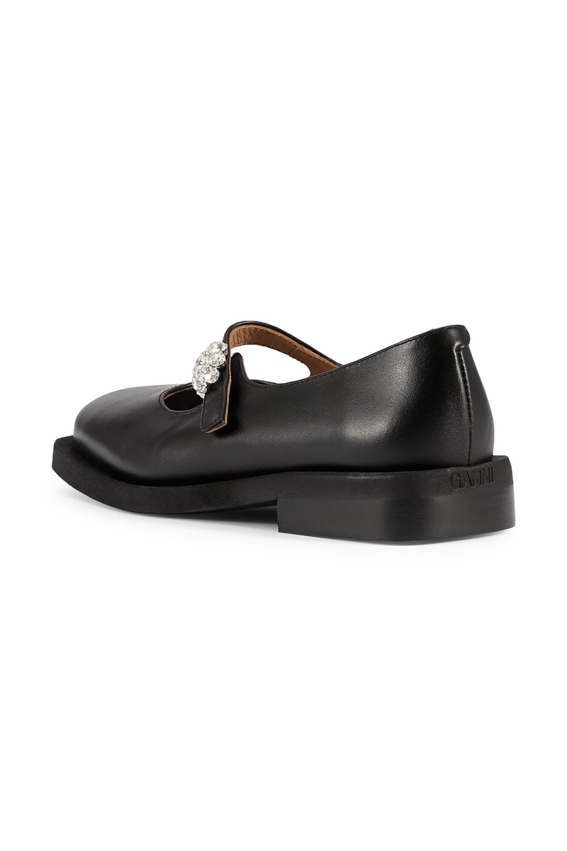 Ganni Mary Jane Ballerinas Flat Schwarz | OBWMQ6951