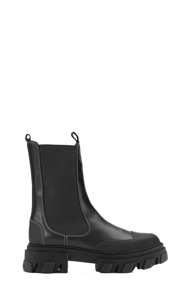 Ganni Mid Chelsea Stiefel Schwarz | ZPBTH8901