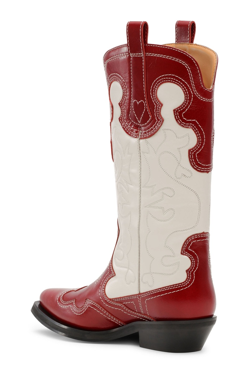 Ganni Mid Shaft Embroidered Westernstiefel Rosa | PNZCX0576