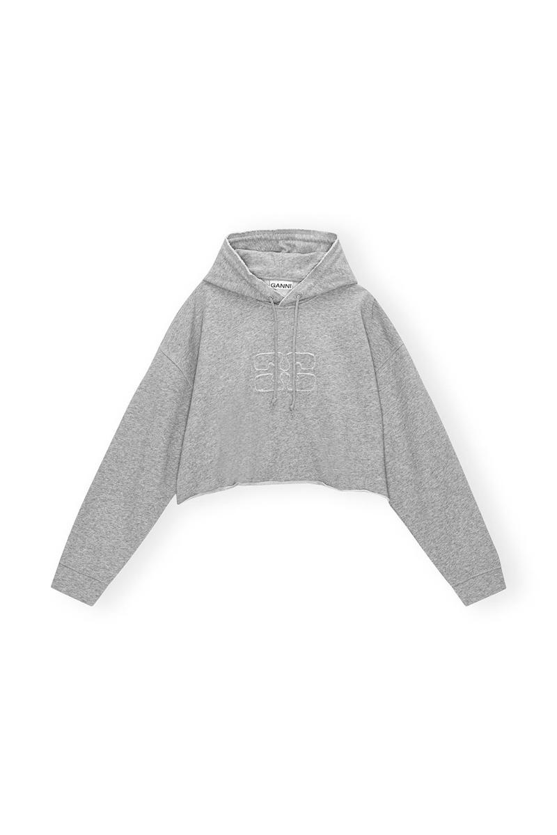 Ganni Oversized Isoli Cropped Pullover Grau | YDMOB0852