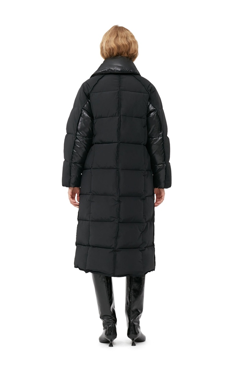 Ganni Oversized Mix Puffer Mäntel Schwarz | MISYU2157