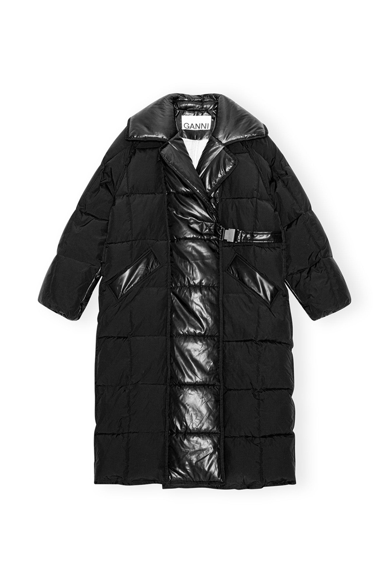 Ganni Oversized Mix Puffer Mäntel Schwarz | MISYU2157