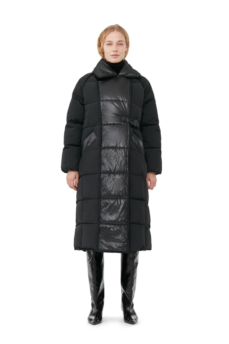 Ganni Oversized Mix Puffer Mäntel Schwarz | MISYU2157